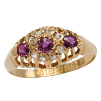 Ruby and rose diamond ring from 1910