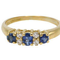 Vintage sapphire and diamond ring in 18 carat gold