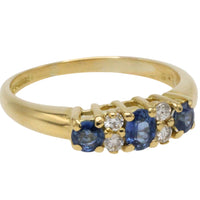 Vintage sapphire and diamond ring in 18 carat gold