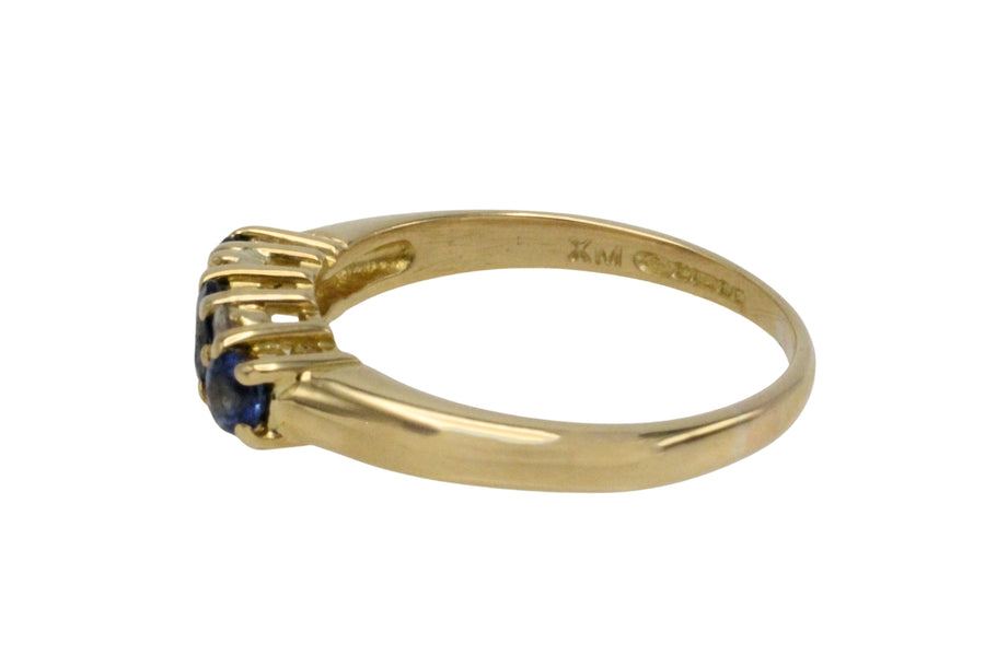 Vintage sapphire and diamond ring in 18 carat gold
