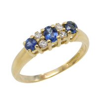 Vintage sapphire and diamond ring in 18 carat gold