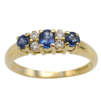 Vintage sapphire and diamond ring in 18 carat gold