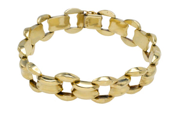 Vintage link bracelet in 14 carat gold-Bracelets-The Antique Ring Shop