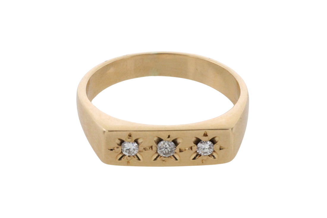 Vintage three stone diamond ring