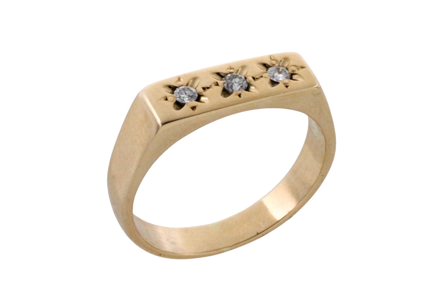 Vintage three stone diamond ring