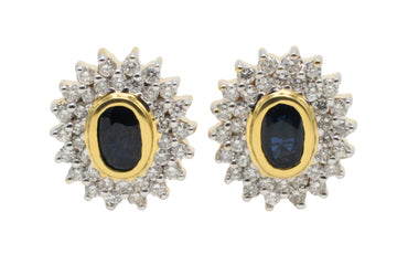 18 carat gold sapphire and diamond studs