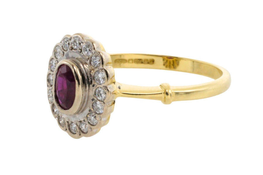 Vintage ruby and diamond ring-engagement rings-The Antique Ring Shop