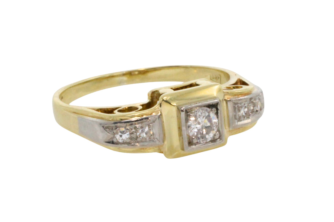 Vintage diamond ring in 14 carat gold-Vintage Rings-The Antique Ring Shop