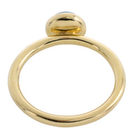 Cabochon blue topaz ring in 14 carat gold