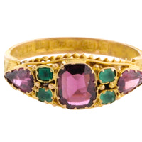 Victorian garnet and emerald ring from 1872-Antique rings-The Antique Ring Shop