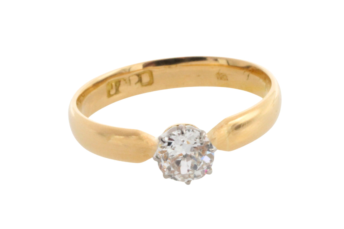 Old cut diamond solitaire ring