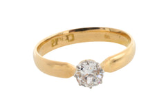 Old cut diamond solitaire ring-engagement rings-The Antique Ring Shop