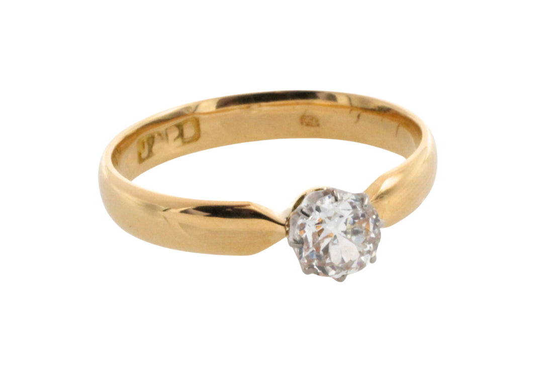 Old cut diamond solitaire ring