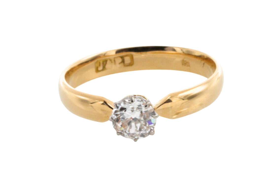 Old cut diamond solitaire ring