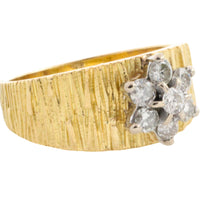 Vintage bark testured diamond ring-Vintage Rings-The Antique Ring Shop