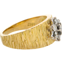 Vintage bark testured diamond ring-Vintage Rings-The Antique Ring Shop
