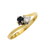 Sapphire and diamond Toi et Moi ring