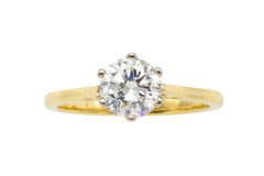 One carat diamond solitaire ring in 18 carat gold-engagement rings-The Antique Ring Shop