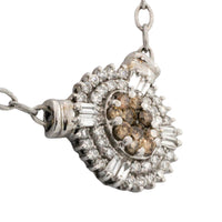 Light brown and clear diamond pendant in white gold-Pendants-The Antique Ring Shop
