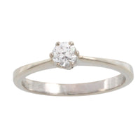 White gold solitaire ring with diamond-engagement rings-The Antique Ring Shop