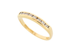 18 carat gold ring channel set with diamonds-Vintage Rings-The Antique Ring Shop