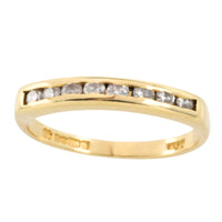 18 carat gold ring channel set with diamonds-Vintage Rings-The Antique Ring Shop