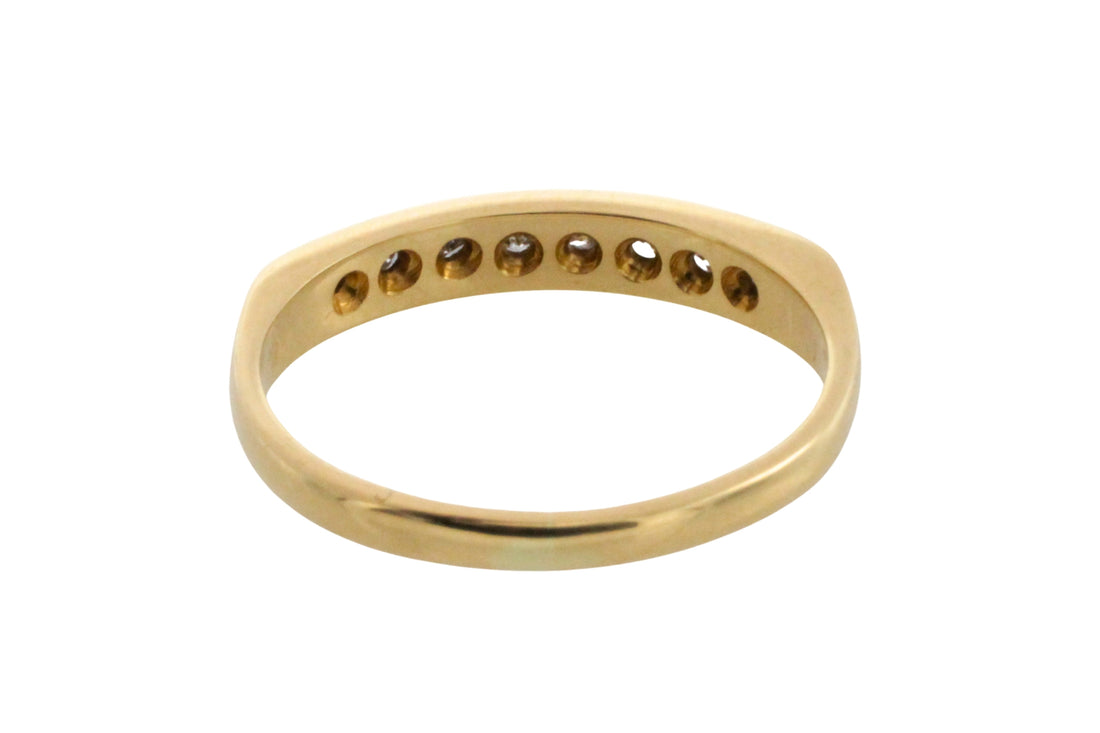 18 carat gold ring channel set with diamonds-Vintage Rings-The Antique Ring Shop
