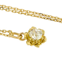 Old mine cut diamond pendant in 14 carat gold-Pendants-The Antique Ring Shop