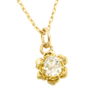 Old mine cut diamond pendant in 14 carat gold-Pendants-The Antique Ring Shop