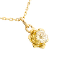 Old mine cut diamond pendant in 14 carat gold-Pendants-The Antique Ring Shop
