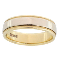 14 carat yellow and white gold band-wedding rings-The Antique Ring Shop