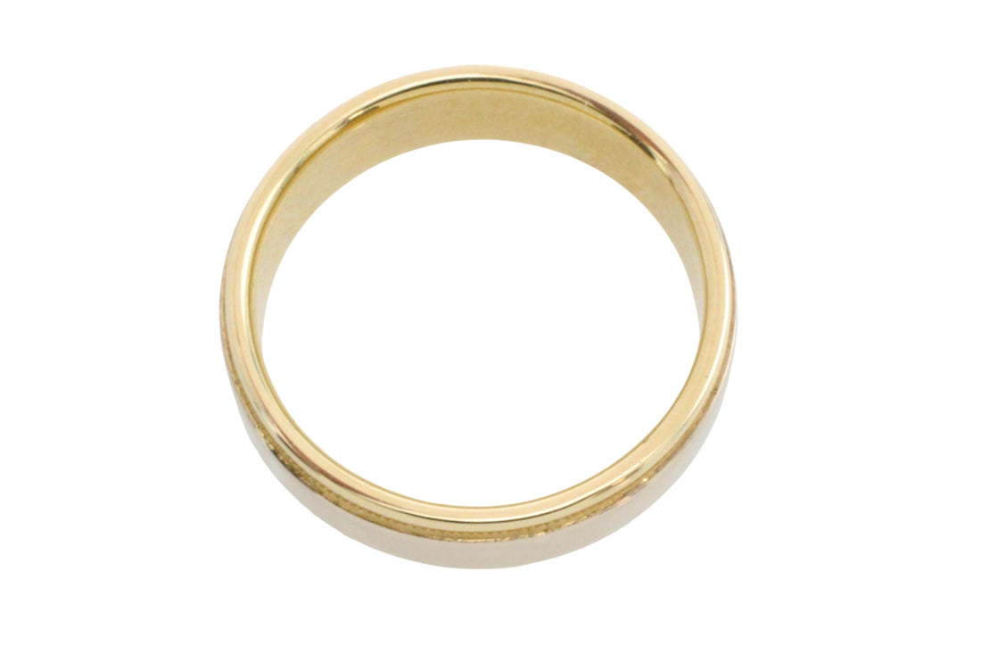 14 carat yellow and white gold band-wedding rings-The Antique Ring Shop