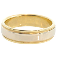 14 carat yellow and white gold band-wedding rings-The Antique Ring Shop