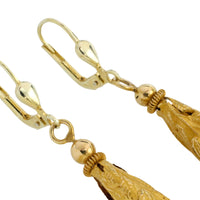 Vintage pendant earings in 14 carat gold-Earrings-The Antique Ring Shop