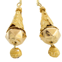 Vintage pendant earings in 14 carat gold-Earrings-The Antique Ring Shop