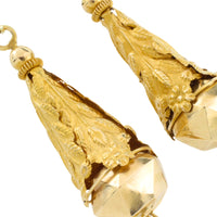 Vintage pendant earings in 14 carat gold-Earrings-The Antique Ring Shop