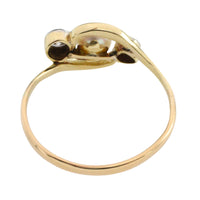 Vintage pearl and brilliant cut diamond ring-Vintage Rings-The Antique Ring Shop
