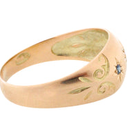 Sapphire and diamond gypsy ring from 1911-Antique rings-The Antique Ring Shop