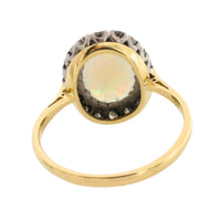 Vintage opal and diamond cluster ring