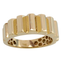 14 carat gold ribbed ring