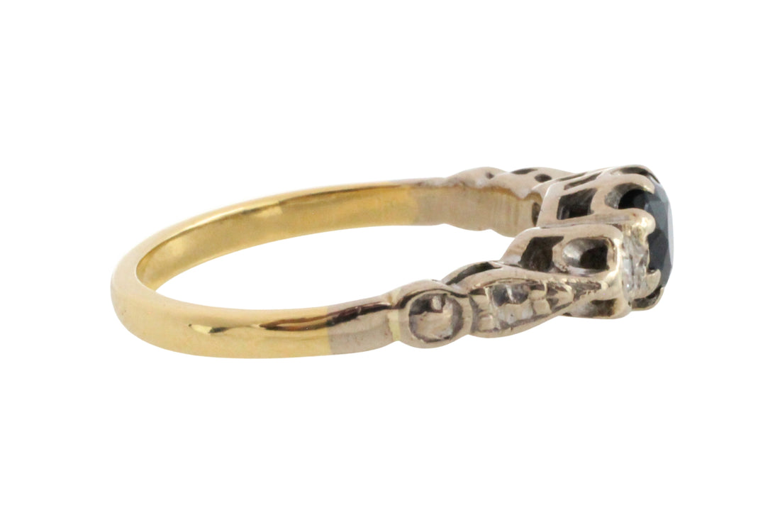 Vintage sapphire and diamond ring