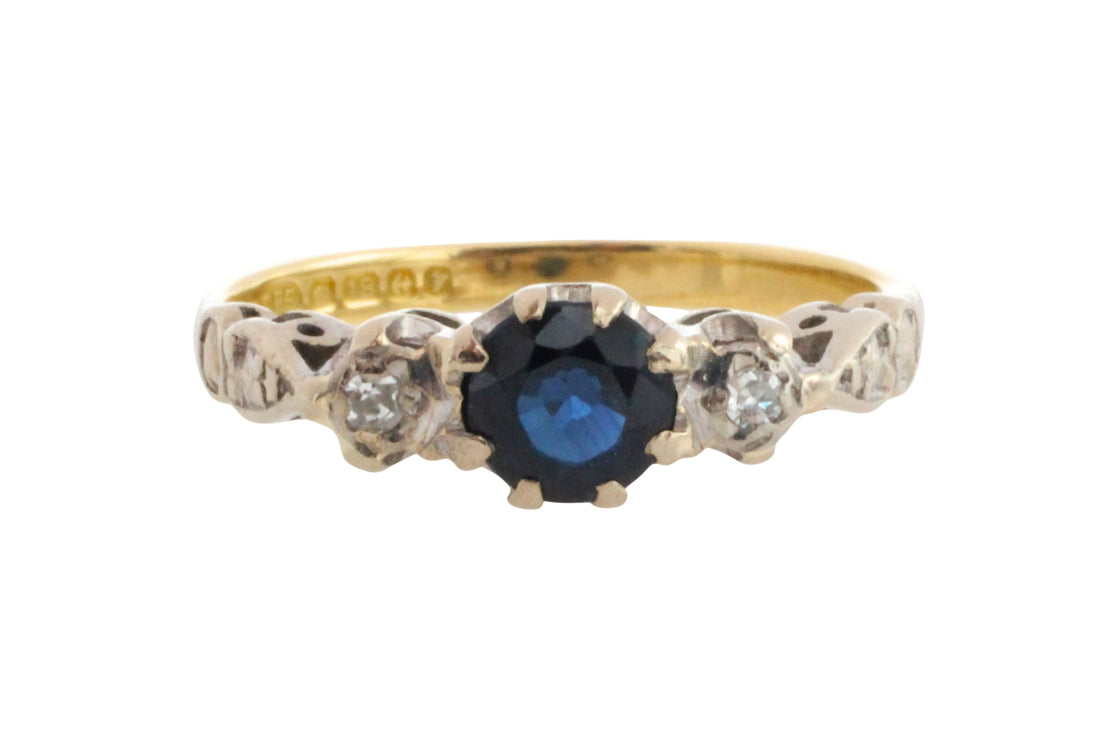 Vintage sapphire and diamond ring