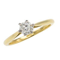 Old mine cut diamond solitaire ring-engagement rings-The Antique Ring Shop