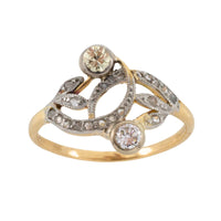 Art Nouveau style diamond ring in 14 carat gold-Antique rings-The Antique Ring Shop