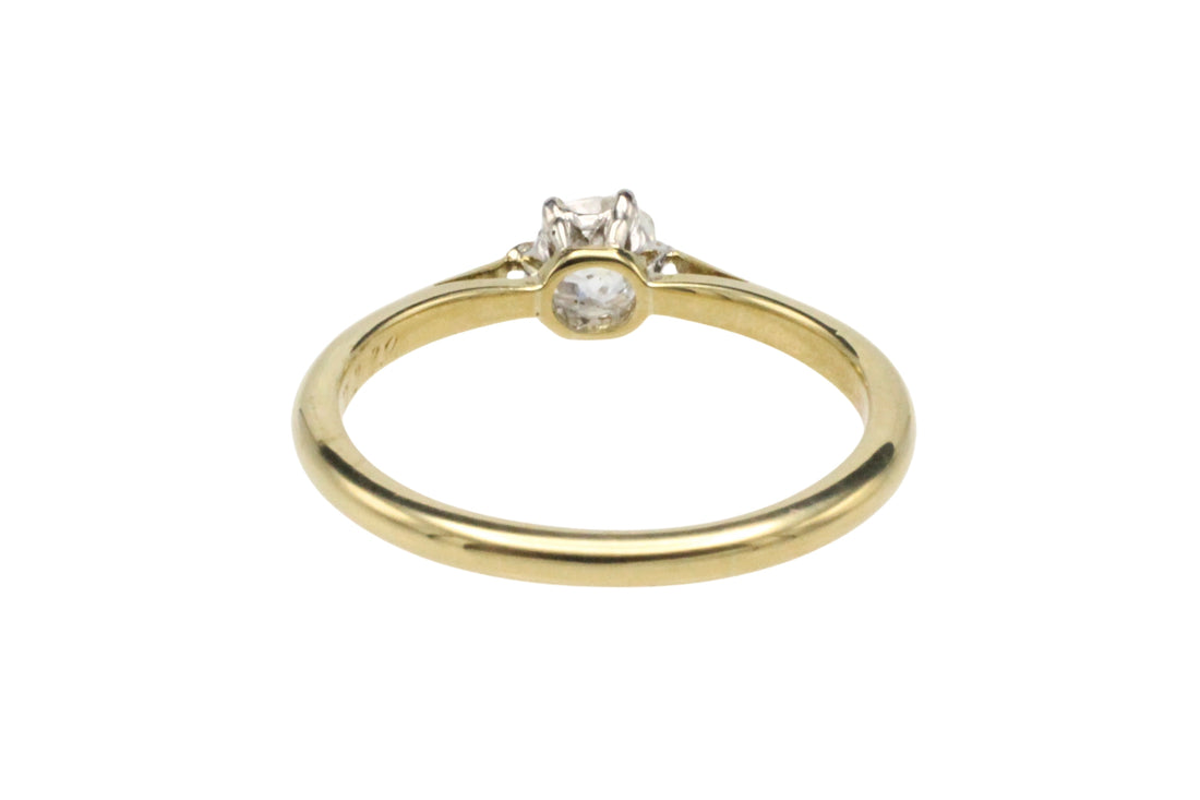 Old mine cut diamond solitaire ring-engagement rings-The Antique Ring Shop