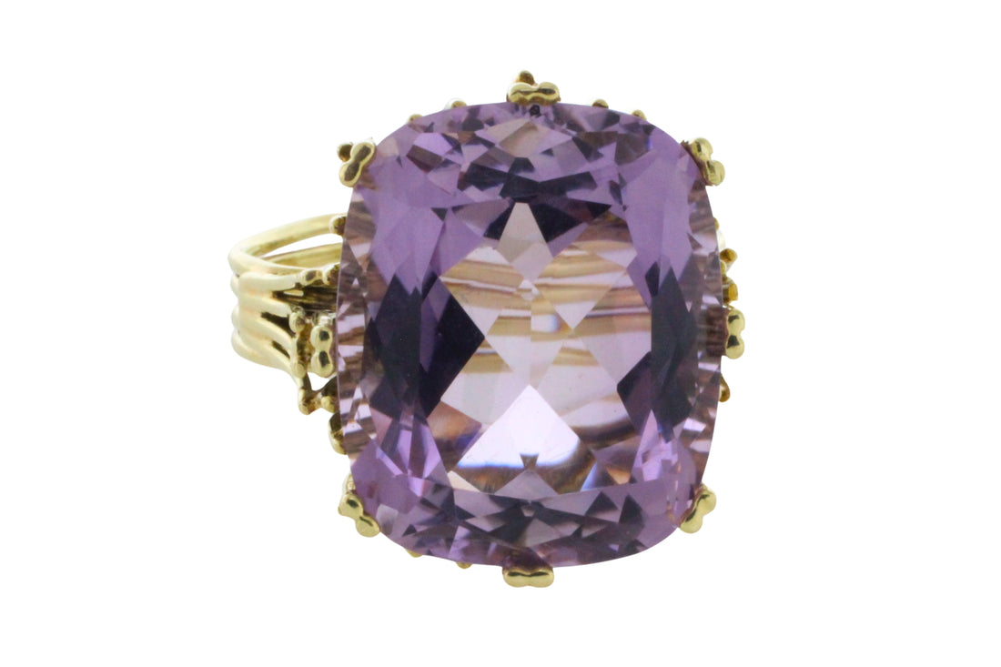 Vintage amethyst ring in 14 carat gold-Vintage Rings-The Antique Ring Shop