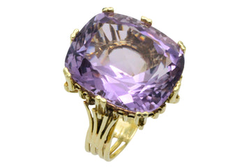 Vintage amethyst ring in 14 carat gold-Vintage Rings-The Antique Ring Shop