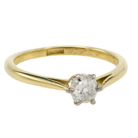 Old mine cut diamond solitaire ring-engagement rings-The Antique Ring Shop