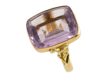 Vintage amethyst signet ring in 14 carat gold-gents rings-The Antique Ring Shop