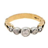 Rose diamond ring in silver and gold-Vintage Rings-The Antique Ring Shop